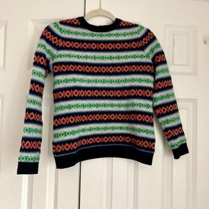 VINEYARD VINES Fair Isle Crew Neck Lambswool and Cashmere Sweater, Size Small